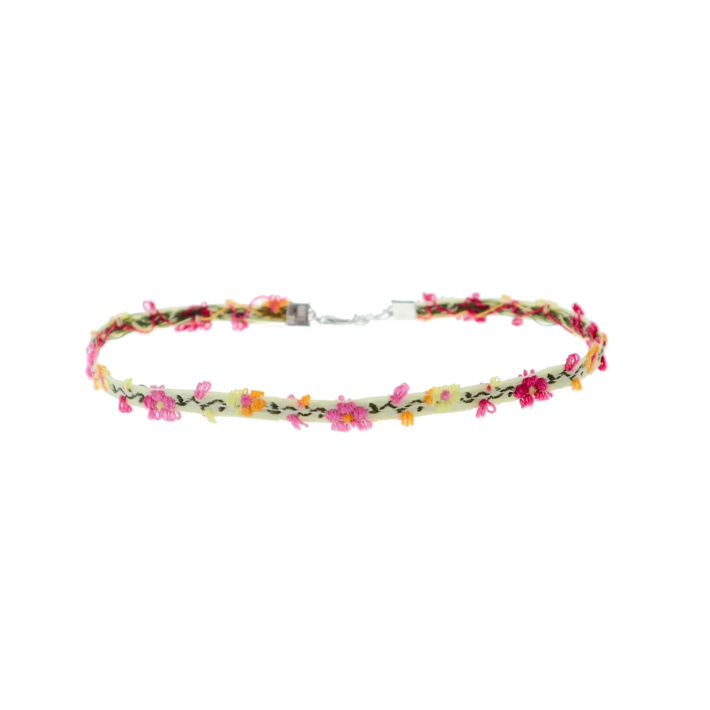 Cute Green Flower Choker Necklace