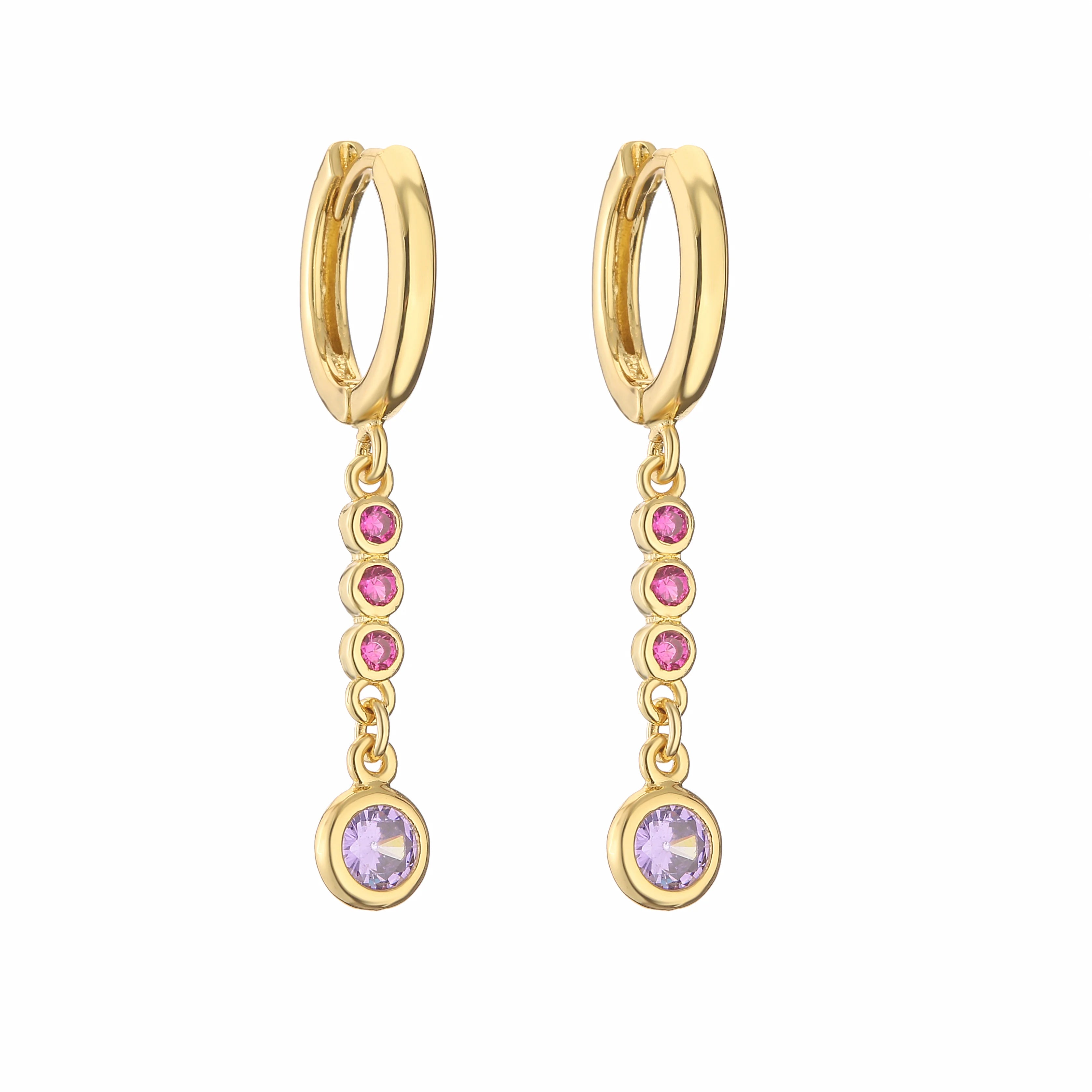 CZ Small Hoop Stud Earrings