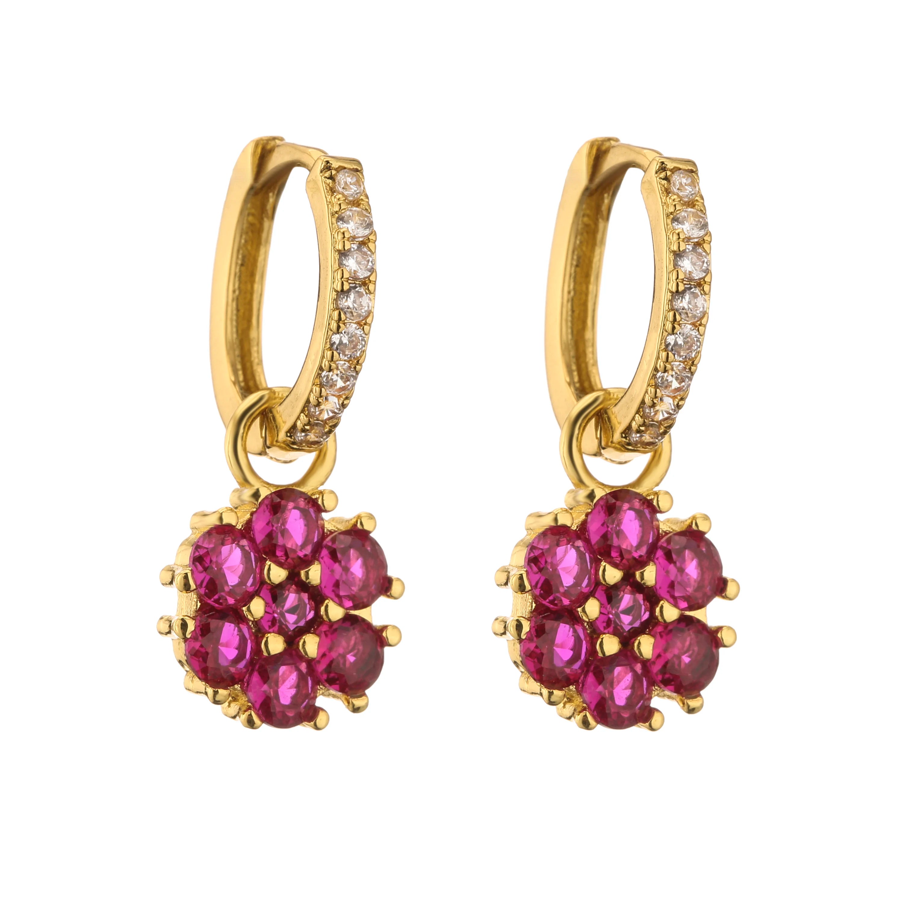 Flower Geometric Hoop Earrings