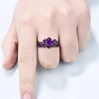 Retro Rose Branch Gemstone Ring