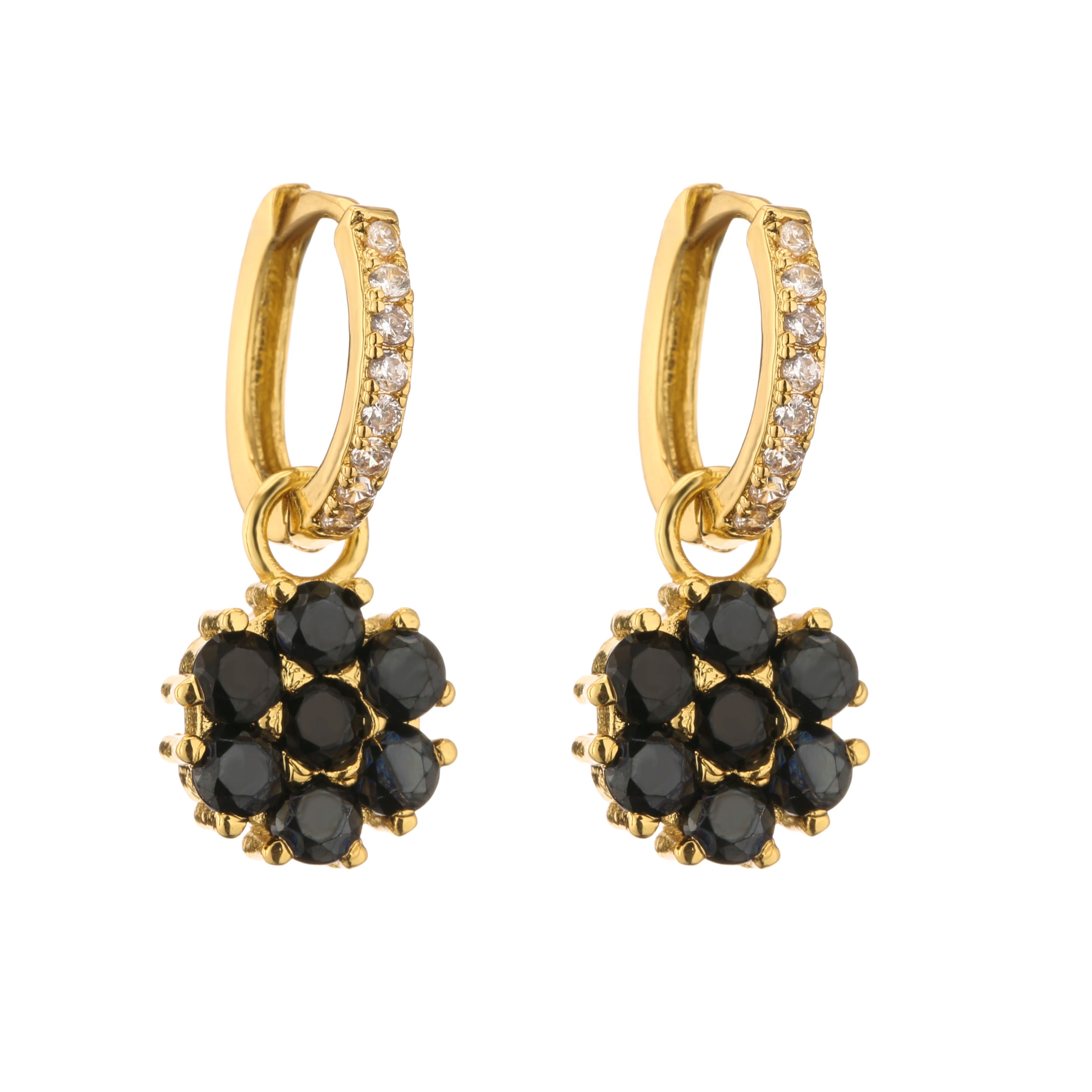 Flower Geometric Hoop Earrings