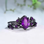 Retro Rose Branch Gemstone Ring