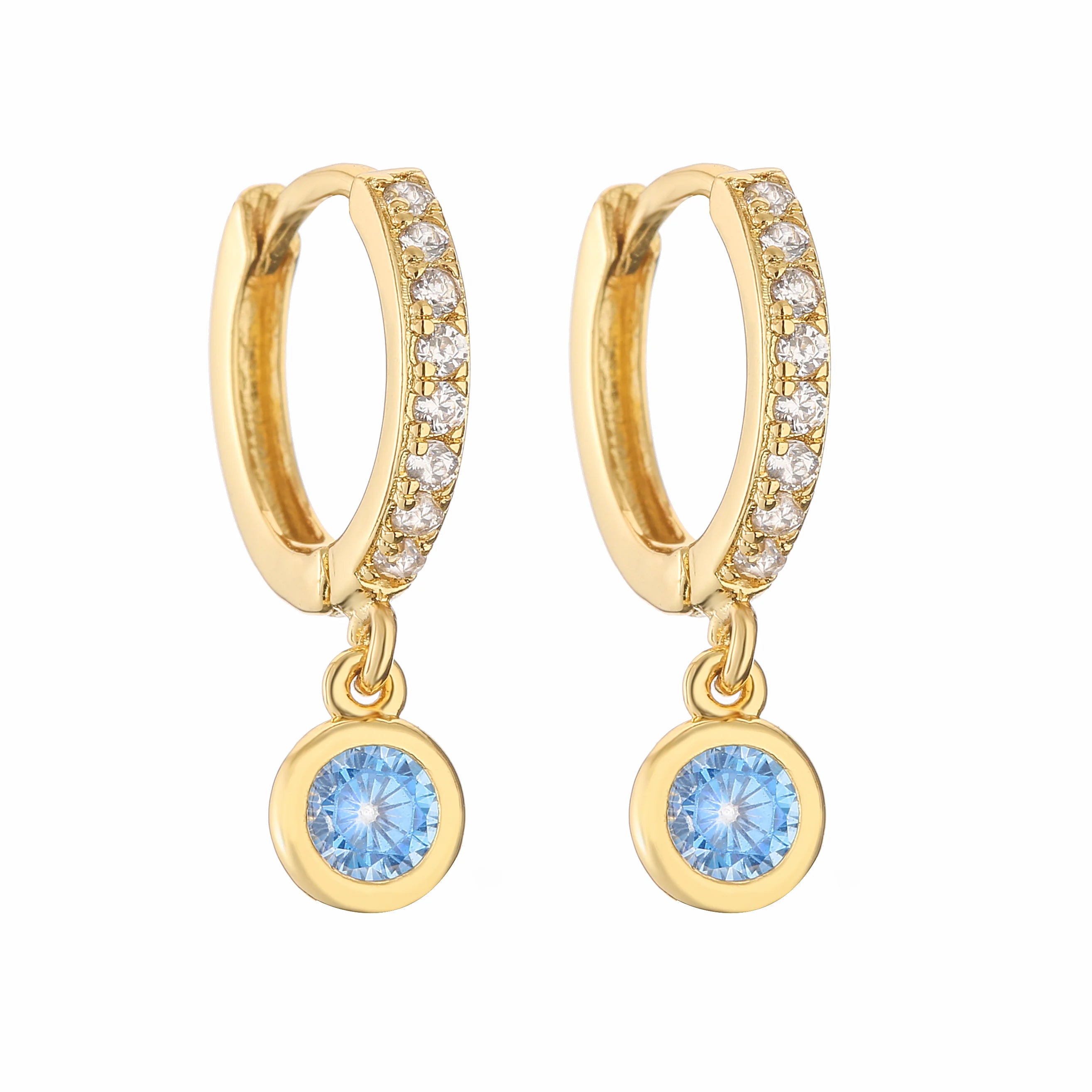 CZ Small Hoop Stud Earrings