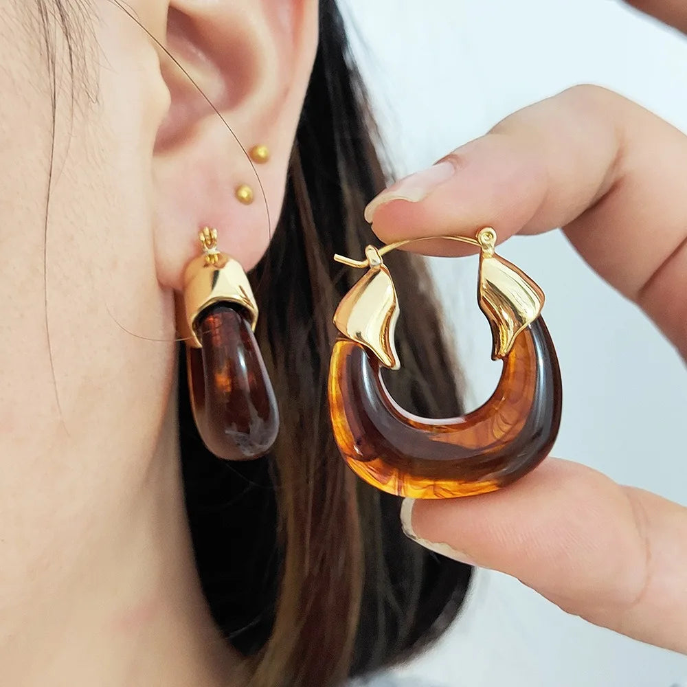 U-Shape Acrylic Dangle Earrings