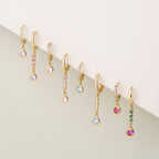 CZ Small Hoop Stud Earrings