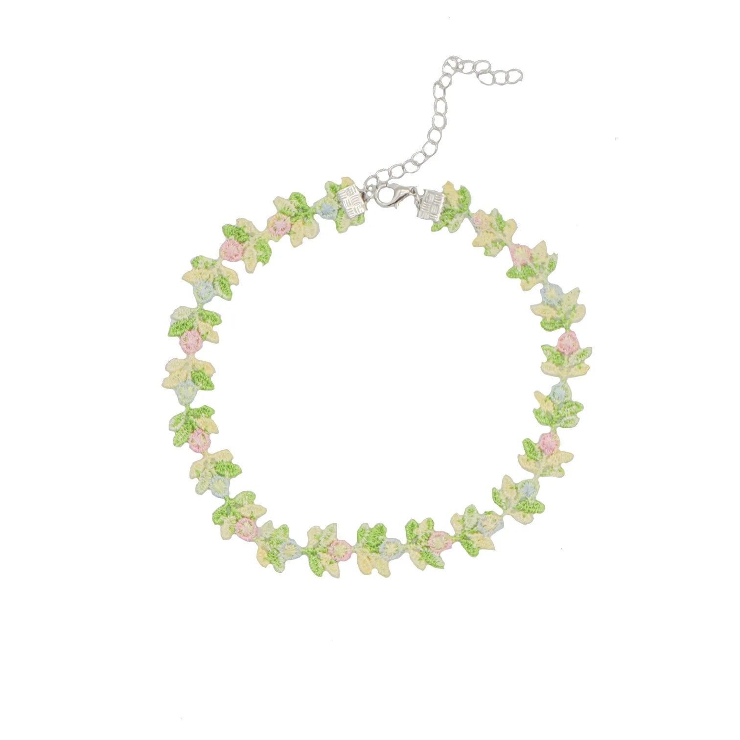 Cute Green Flower Choker Necklace