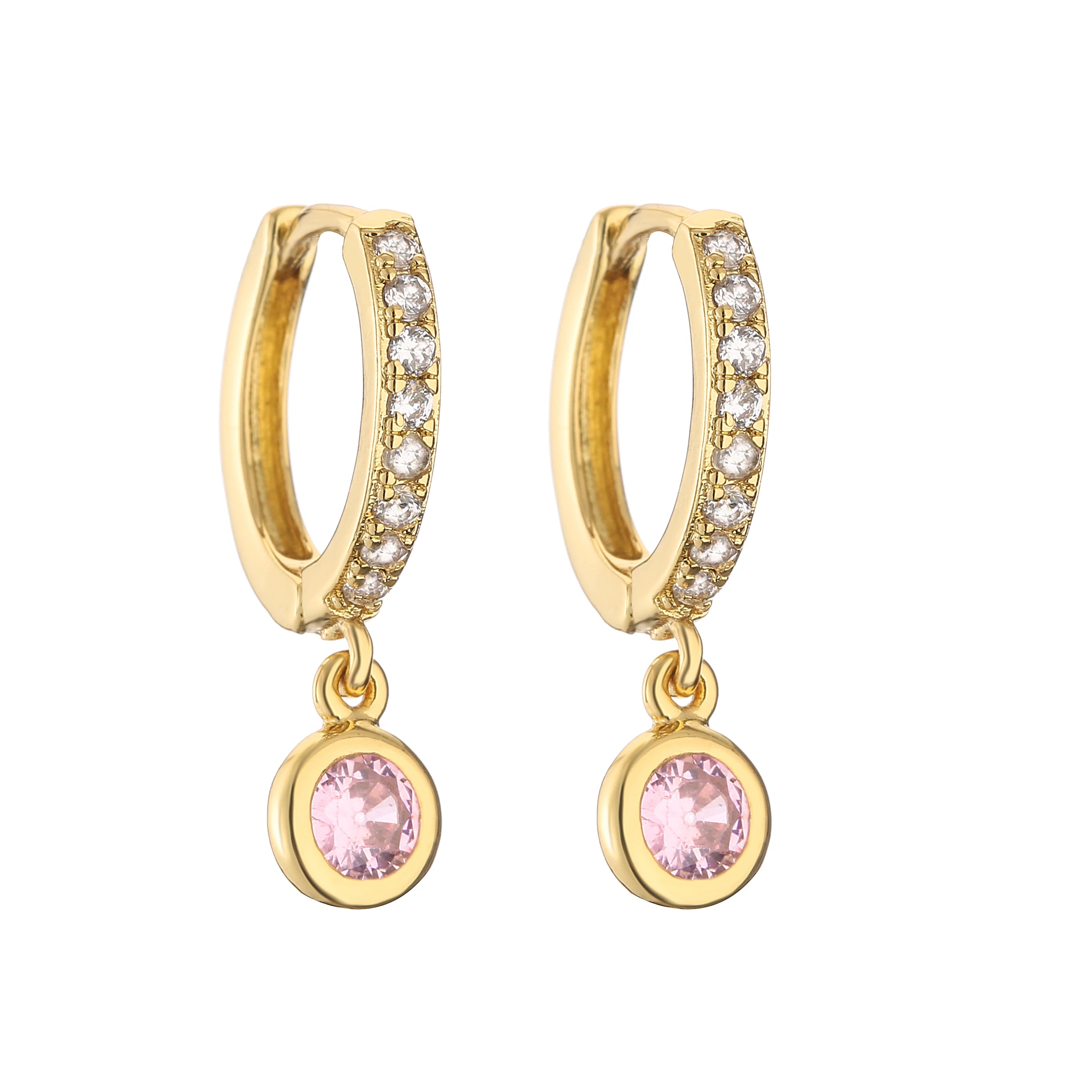 CZ Small Hoop Stud Earrings