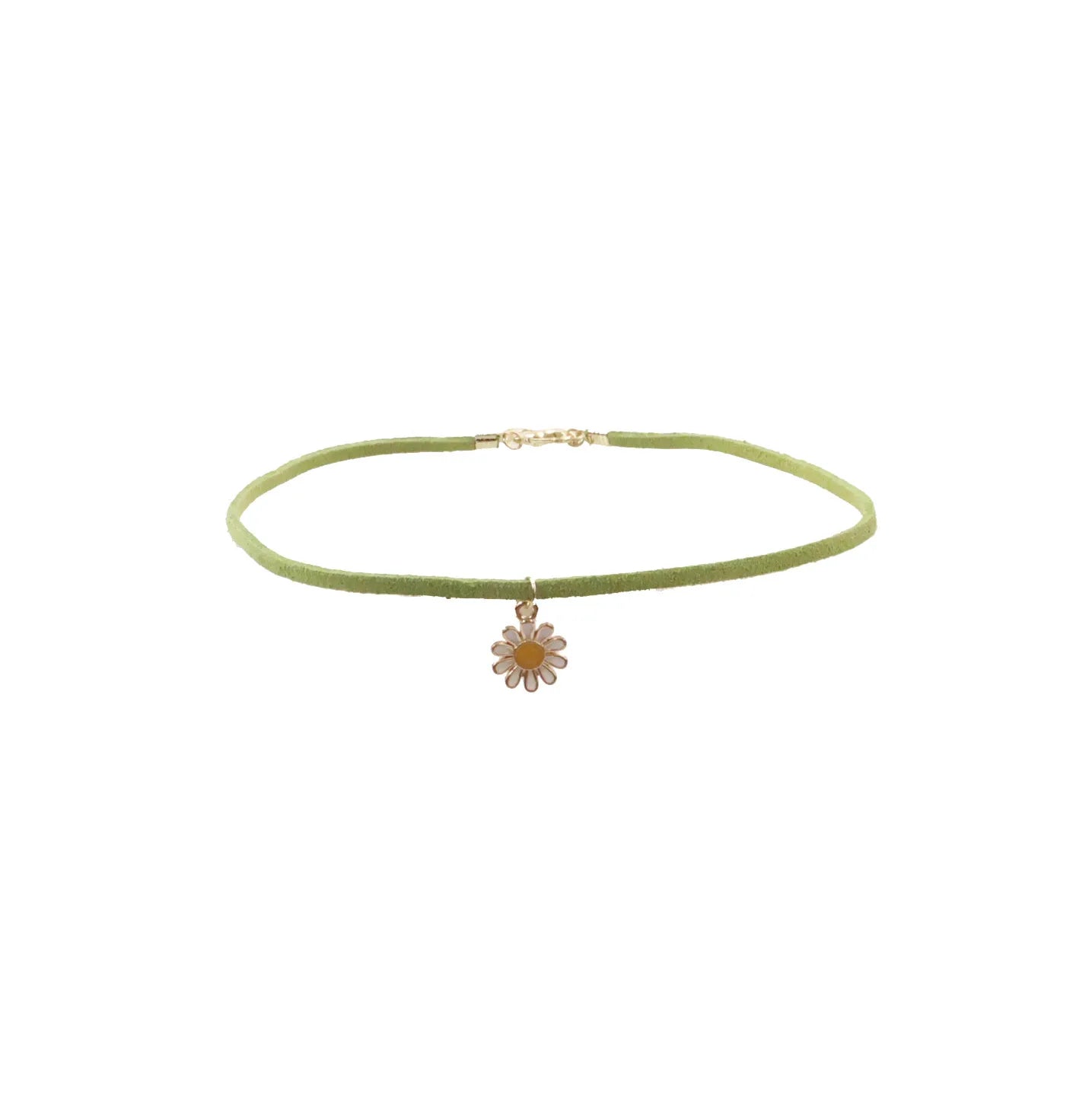 Cute Green Flower Choker Necklace