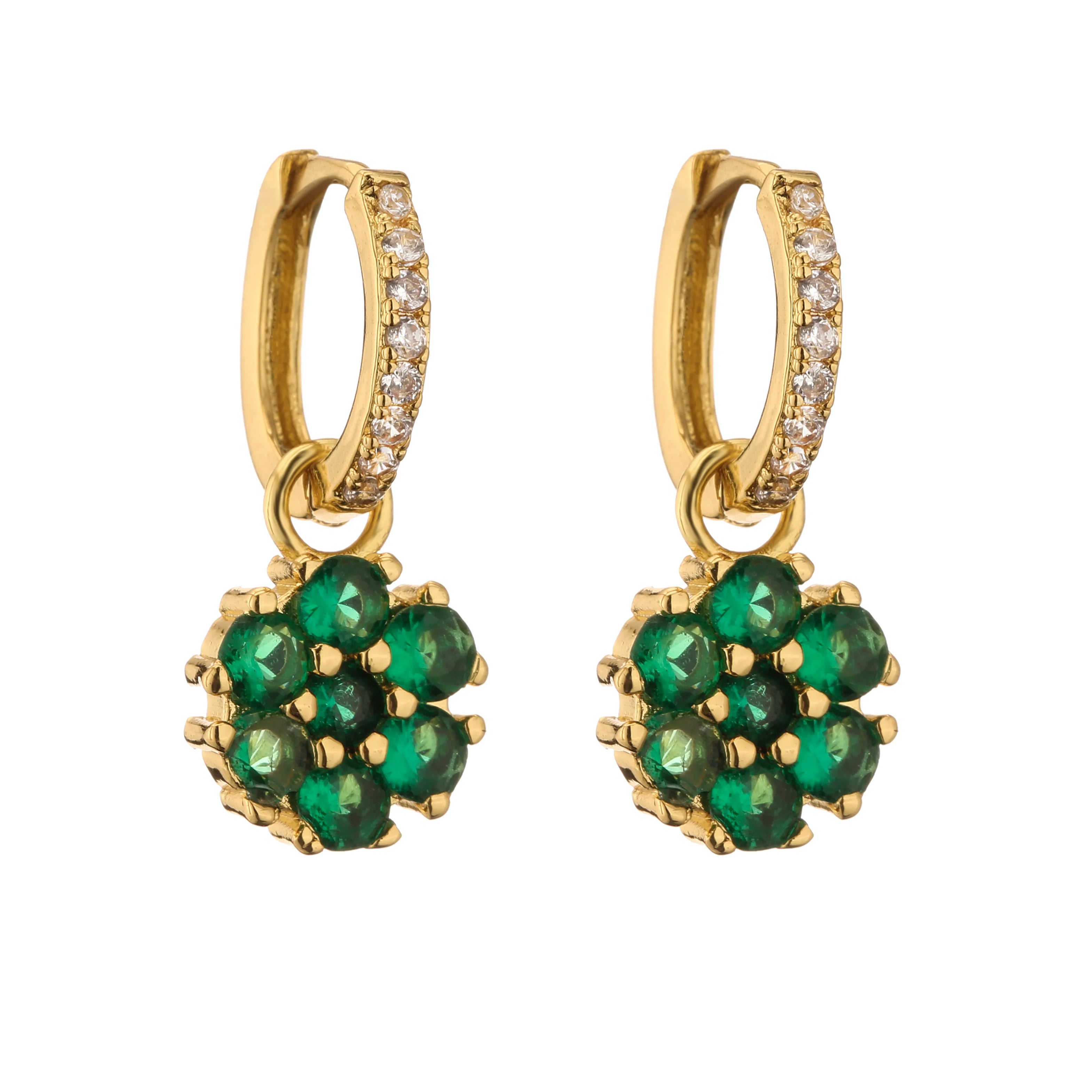 Flower Geometric Hoop Earrings
